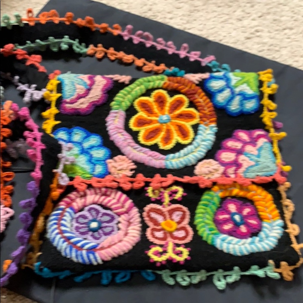 Colorful embroidered cross body